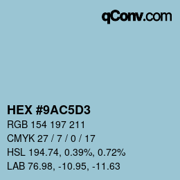 Color code: HEX #9AC5D3 | qconv.com
