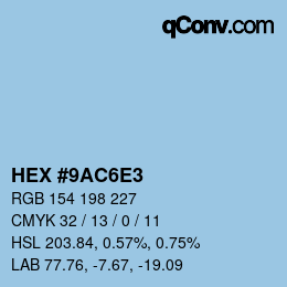 Color code: HEX #9AC6E3 | qconv.com