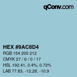 Color code: HEX #9AC8D4 | qconv.com