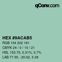 Color code: HEX #9ACAB5 | qconv.com