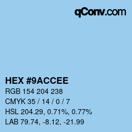 Color code: HEX #9ACCEE | qconv.com
