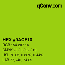 Color code: HEX #9ACF10 | qconv.com