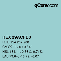 Color code: HEX #9ACFD0 | qconv.com