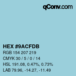 Color code: HEX #9ACFDB | qconv.com