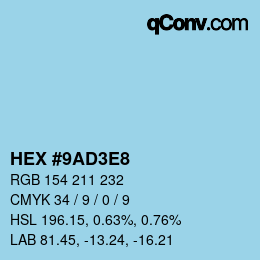 Color code: HEX #9AD3E8 | qconv.com