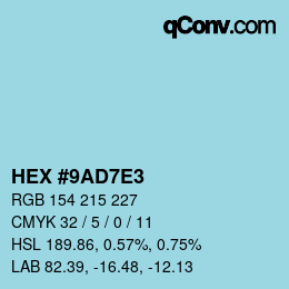 Color code: HEX #9AD7E3 | qconv.com