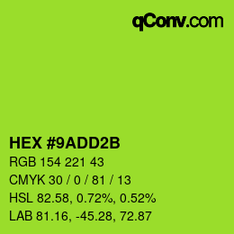 カラーコード: HEX #9ADD2B | qconv.com