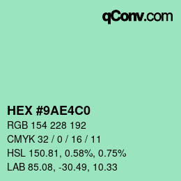 Color code: HEX #9AE4C0 | qconv.com