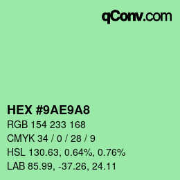 Color code: HEX #9AE9A8 | qconv.com