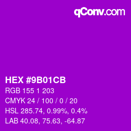 カラーコード: HEX #9B01CB | qconv.com