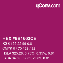 Código de color: HEX #9B1663CE | qconv.com