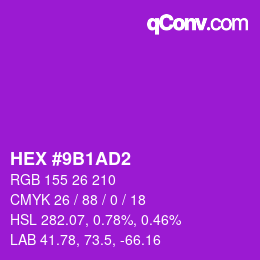 Color code: HEX #9B1AD2 | qconv.com