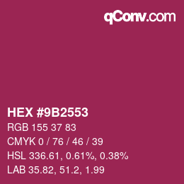 Color code: HEX #9B2553 | qconv.com
