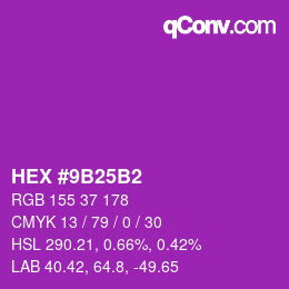 カラーコード: HEX #9B25B2 | qconv.com
