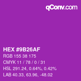Color code: HEX #9B26AF | qconv.com