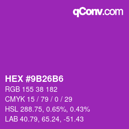 Code couleur: HEX #9B26B6 | qconv.com