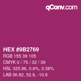 Color code: HEX #9B2769 | qconv.com