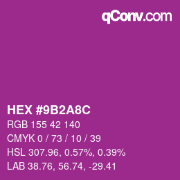 Color code: HEX #9B2A8C | qconv.com