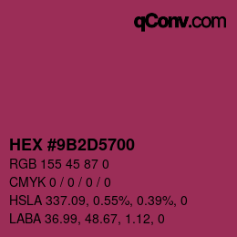 Color code: HEX #9B2D5700 | qconv.com