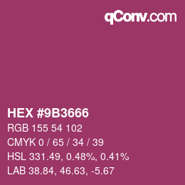 Color code: HEX #9B3666 | qconv.com
