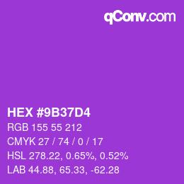 Color code: HEX #9B37D4 | qconv.com