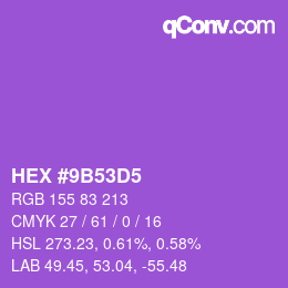 颜色代码: HEX #9B53D5 | qconv.com