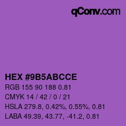 Farbcode: HEX #9B5ABCCE | qconv.com
