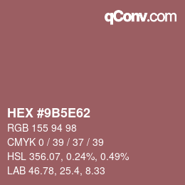 Color code: HEX #9B5E62 | qconv.com