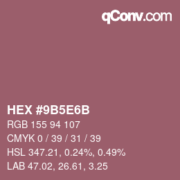 Farbcode: HEX #9B5E6B | qconv.com