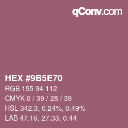 Color code: HEX #9B5E70 | qconv.com