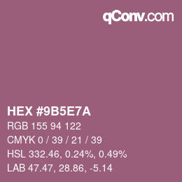 Color code: HEX #9B5E7A | qconv.com