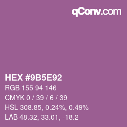 Color code: HEX #9B5E92 | qconv.com