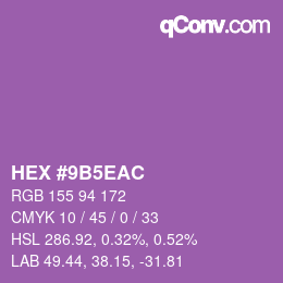 Color code: HEX #9B5EAC | qconv.com