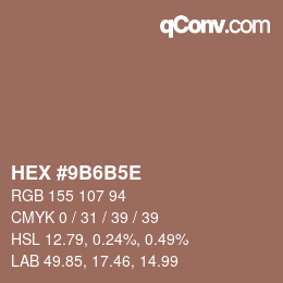 Código de color: HEX #9B6B5E | qconv.com