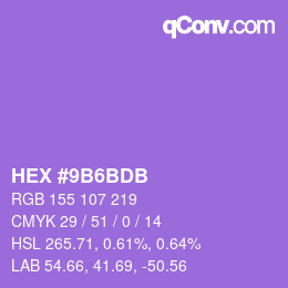 カラーコード: HEX #9B6BDB | qconv.com