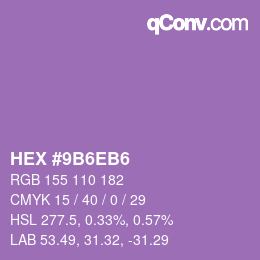 カラーコード: HEX #9B6EB6 | qconv.com