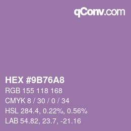 Código de color: HEX #9B76A8 | qconv.com