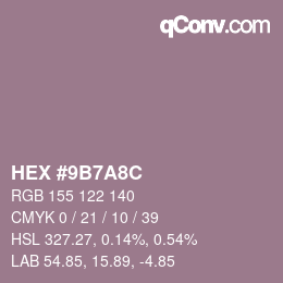 颜色代码: HEX #9B7A8C | qconv.com