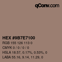 颜色代码: HEX #9B7E7100 | qconv.com