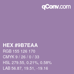 Farbcode: HEX #9B7EAA | qconv.com