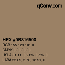 Color code: HEX #9B816500 | qconv.com