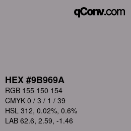 Color code: HEX #9B969A | qconv.com