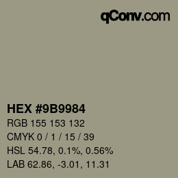 Color code: HEX #9B9984 | qconv.com