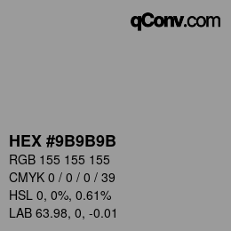 Color code: HEX #9B9B9B | qconv.com