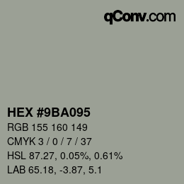 Color code: HEX #9BA095 | qconv.com