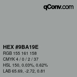 Color code: HEX #9BA19E | qconv.com