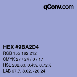 Color code: HEX #9BA2D4 | qconv.com