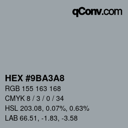 Color code: HEX #9BA3A8 | qconv.com