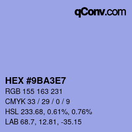 カラーコード: HEX #9BA3E7 | qconv.com