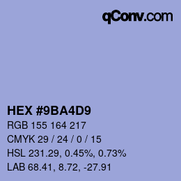 Color code: HEX #9BA4D9 | qconv.com